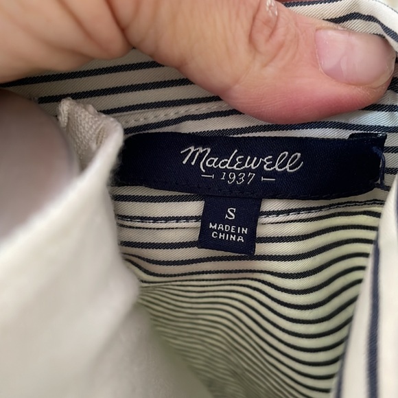 Madewell Shirt Dress in Navy Stripe - Picture 4 of 6